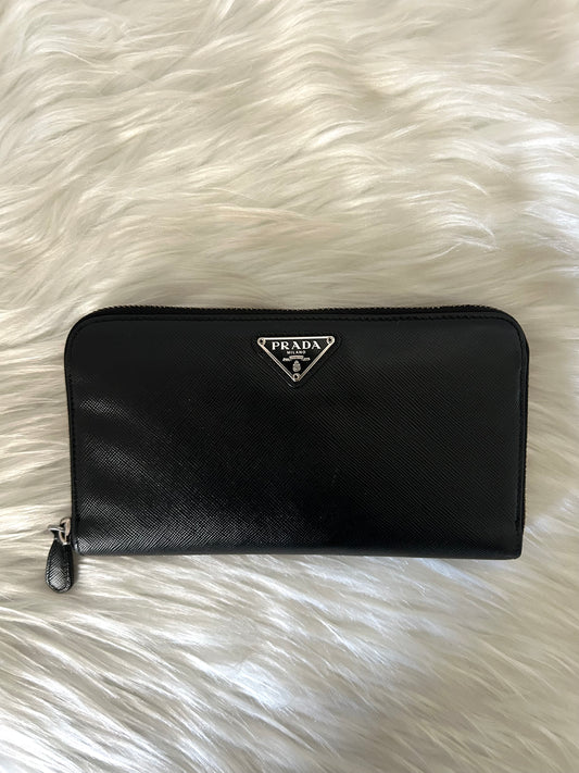 Portafoglio Prada in pelle nero