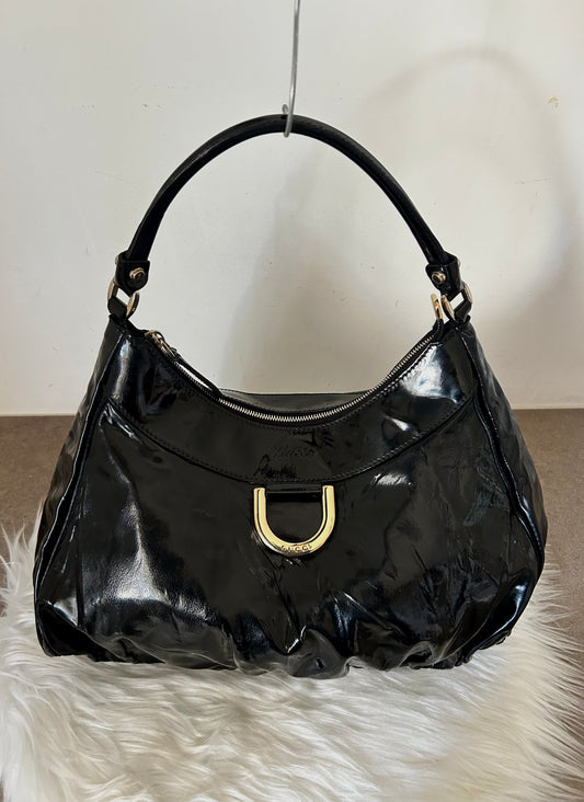 Gucci D-Ring in vernice nera