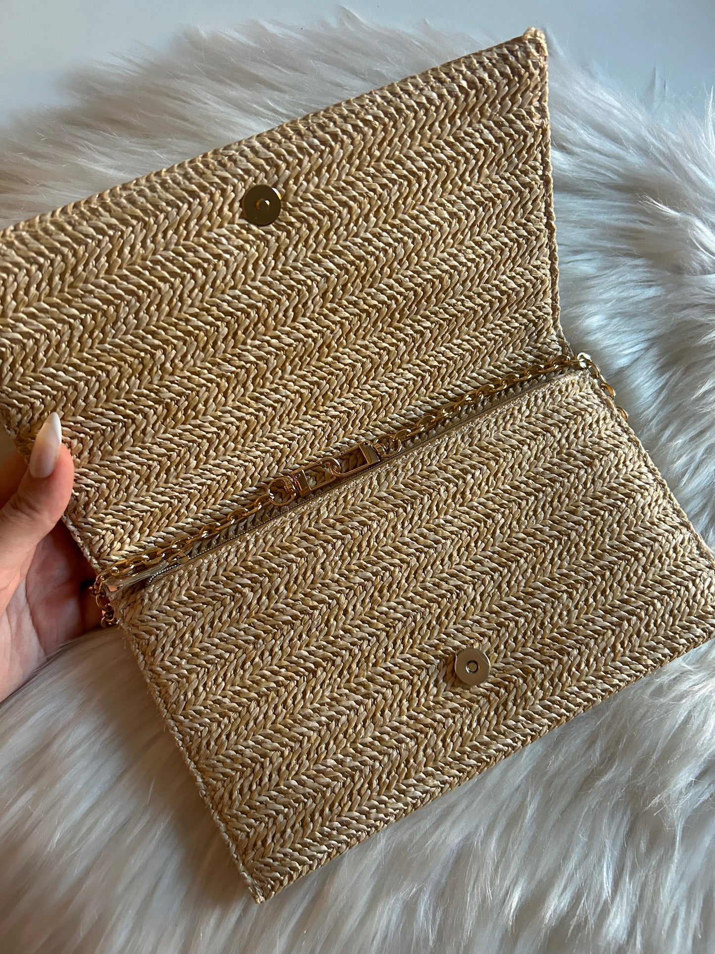 Pochette Dior in rafia