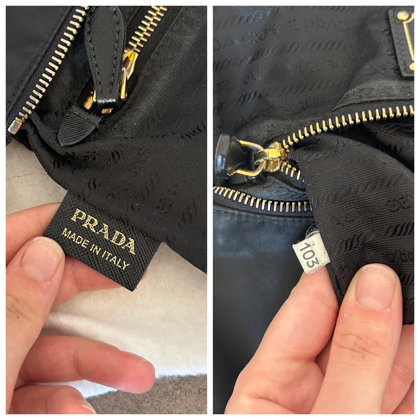 Prada tracolla nera in nylon e pelle