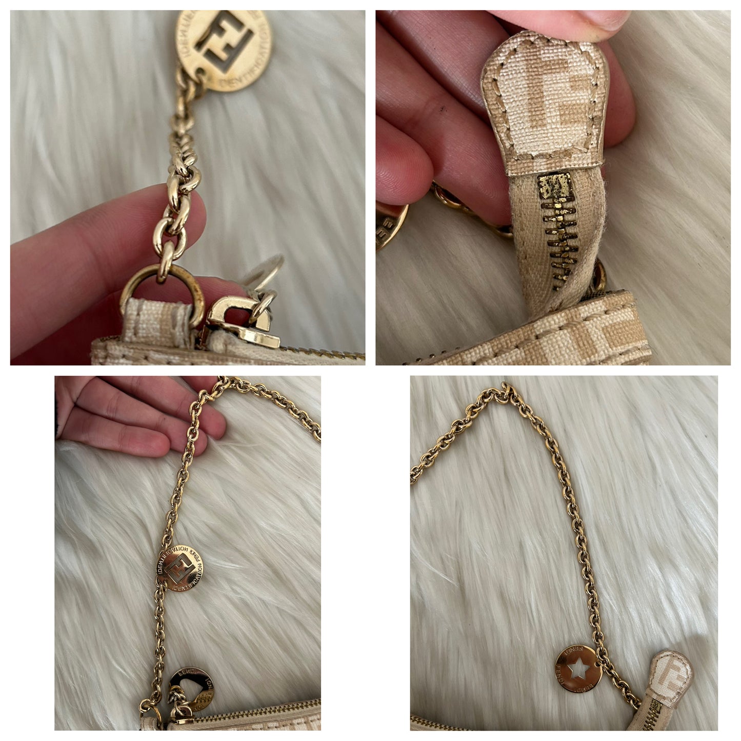 Fendi baguette in monogram zucchino con charms