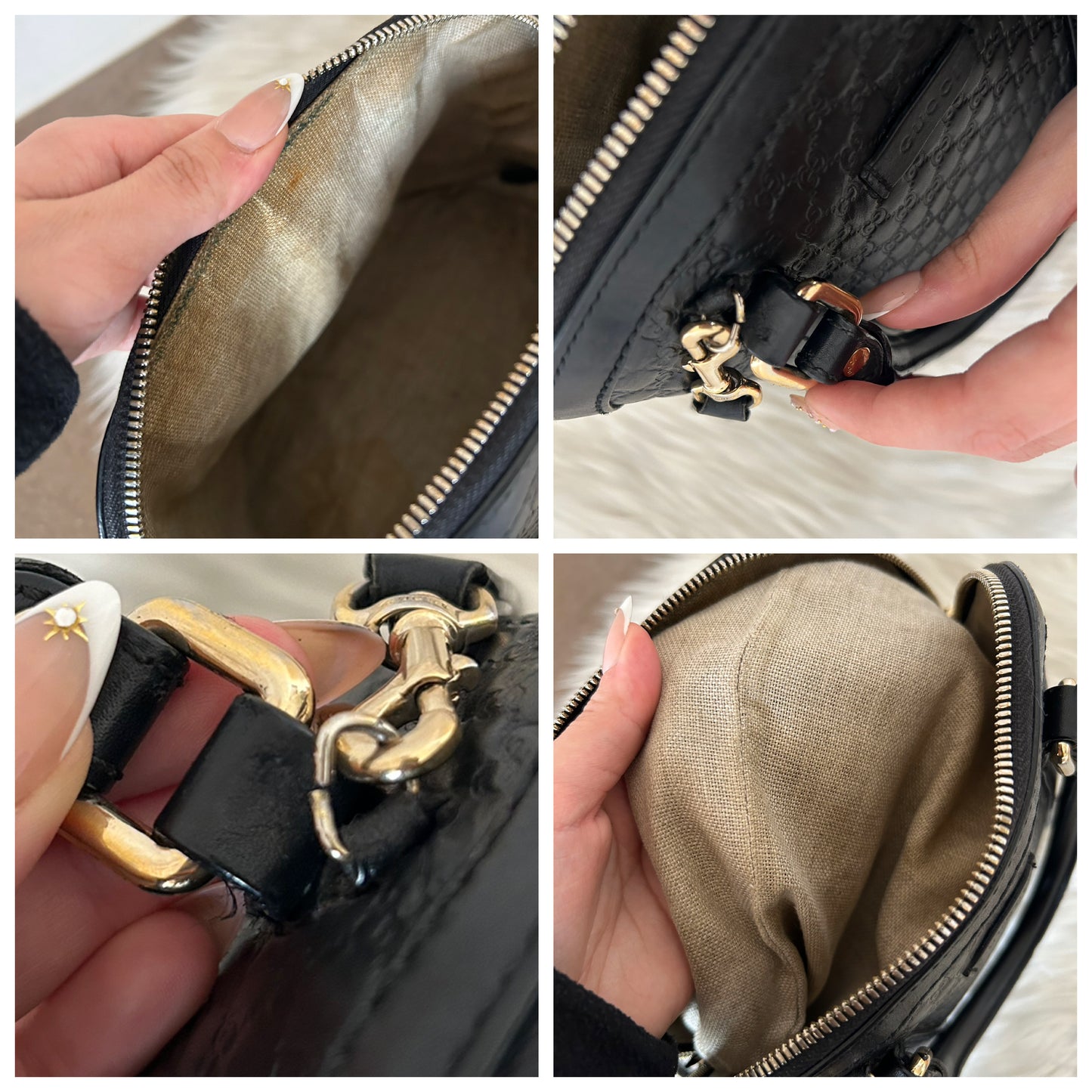 Gucci Dôme mini in micro guccissima nera