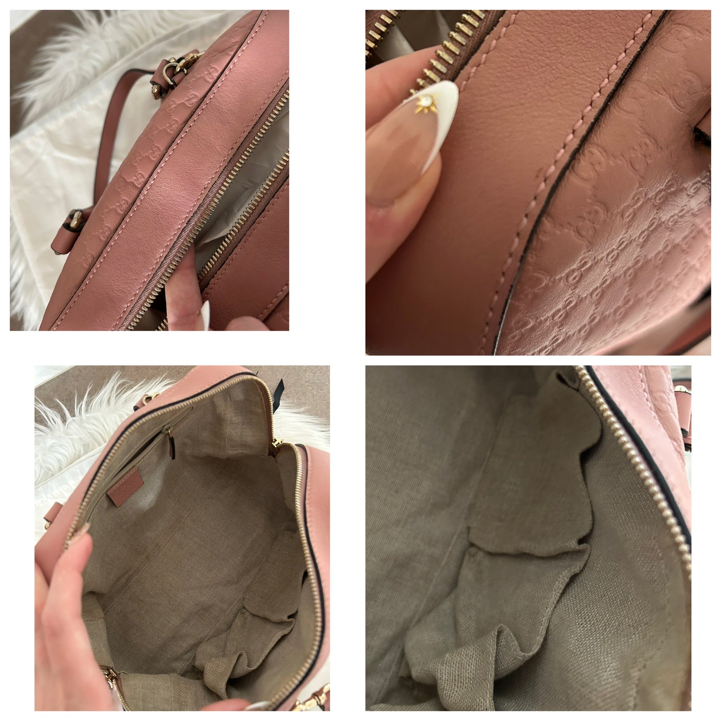 Gucci bauletto Guccissima rosa in pelle