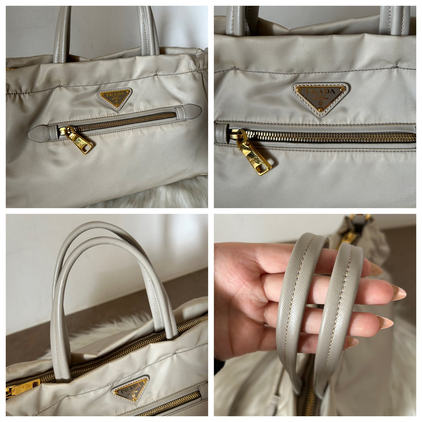 Prada tote beige con tracolla