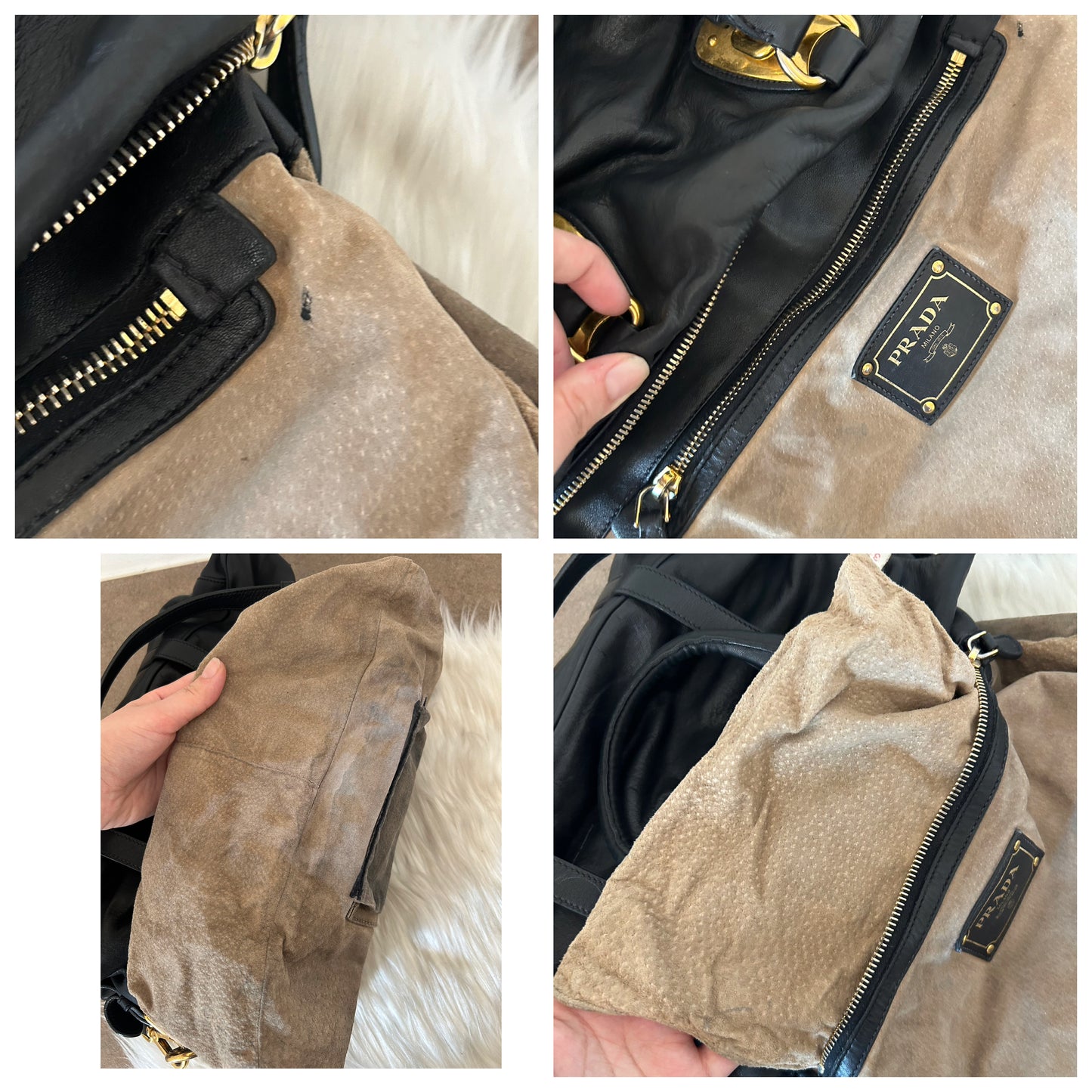 Prada tote in pelle con tracolla