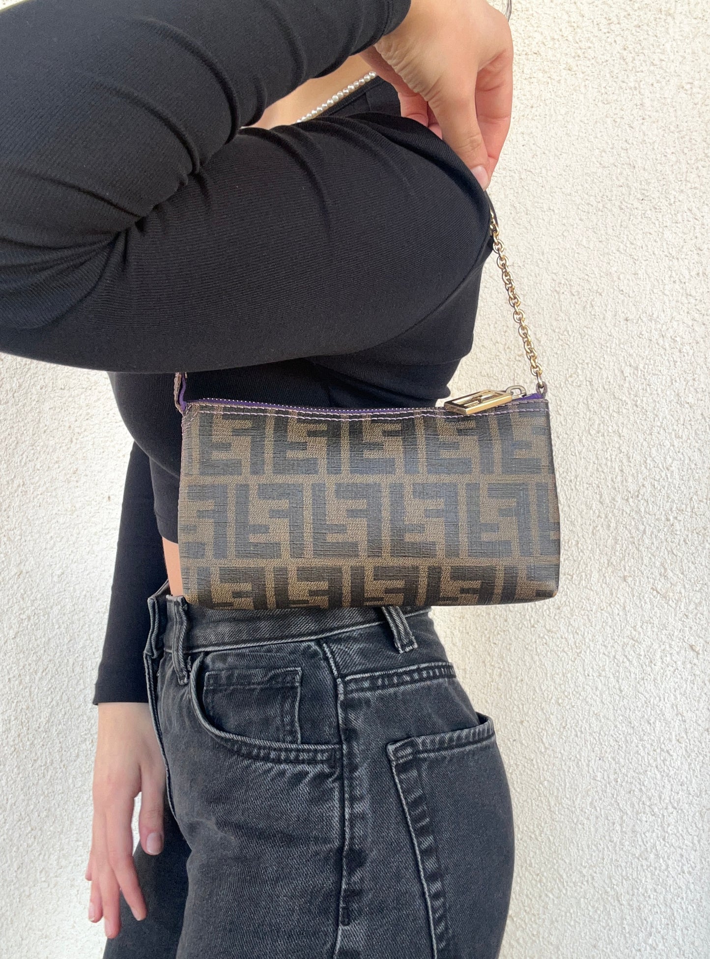 Fendi baguette zucca con catena