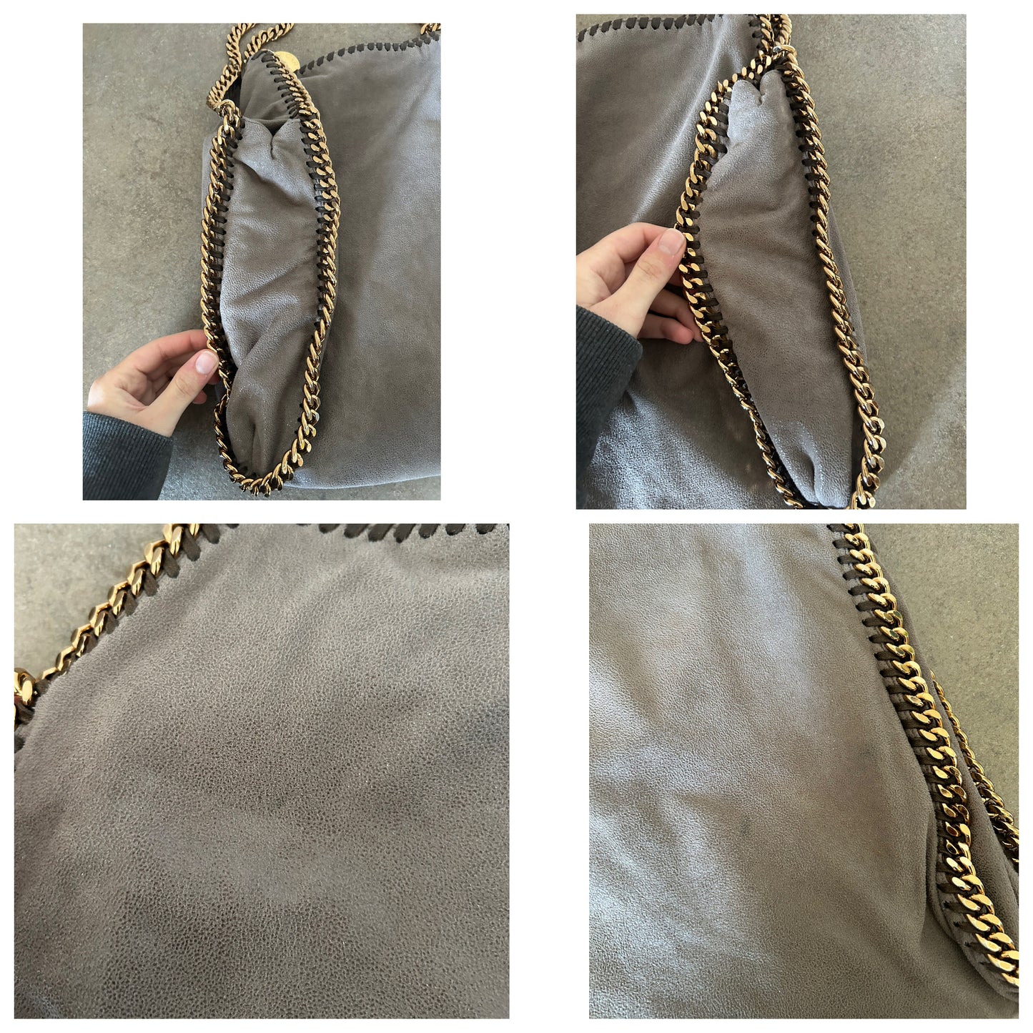 Falabella Stella McCartney beige con catene oro