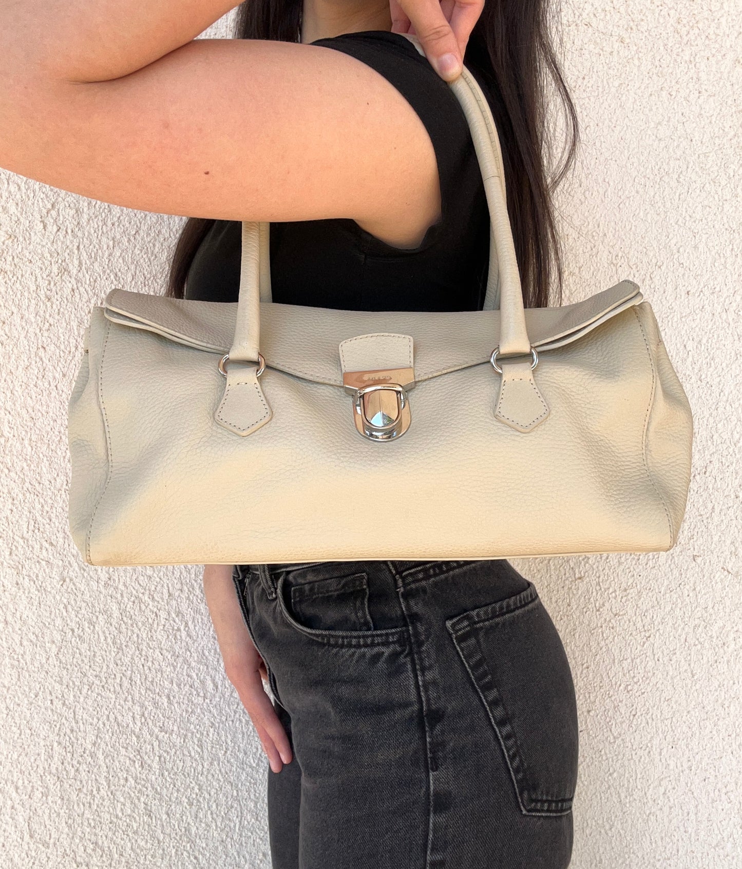Prada tote in pelle panna