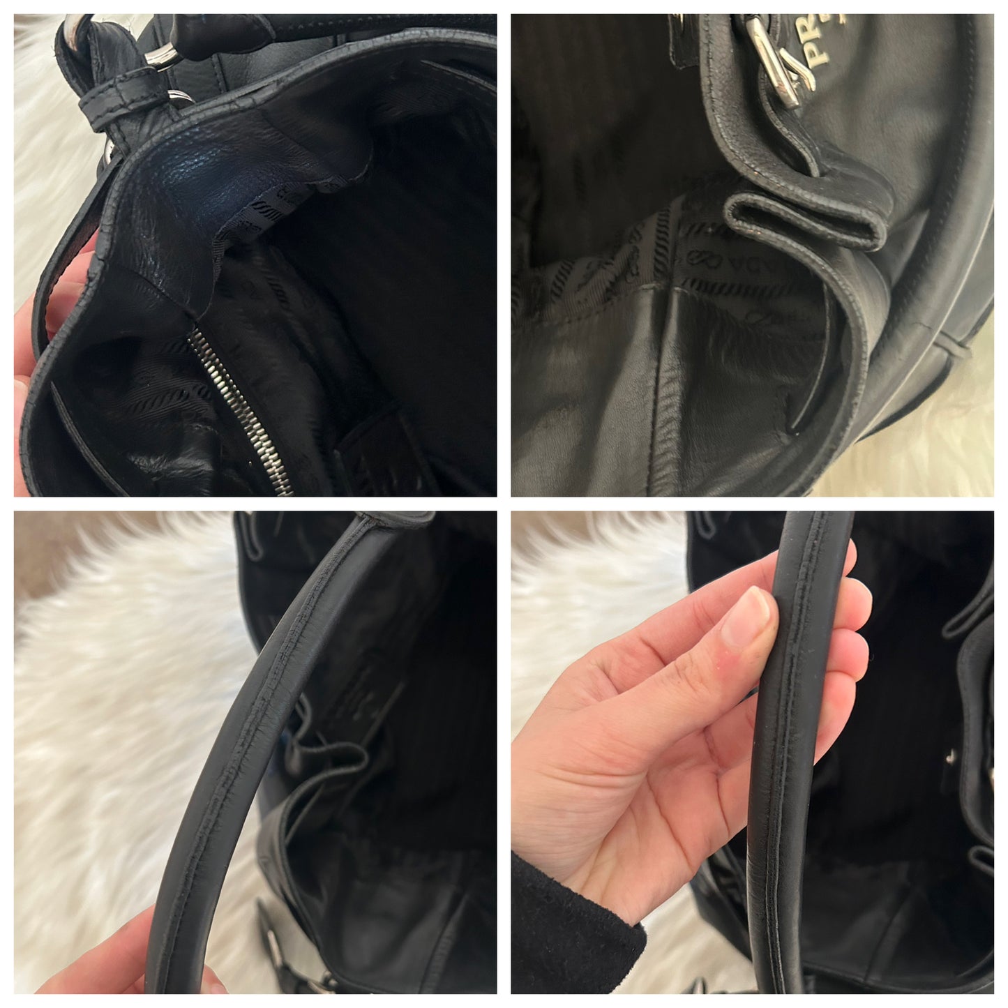 Prada secchiello in pelle nera