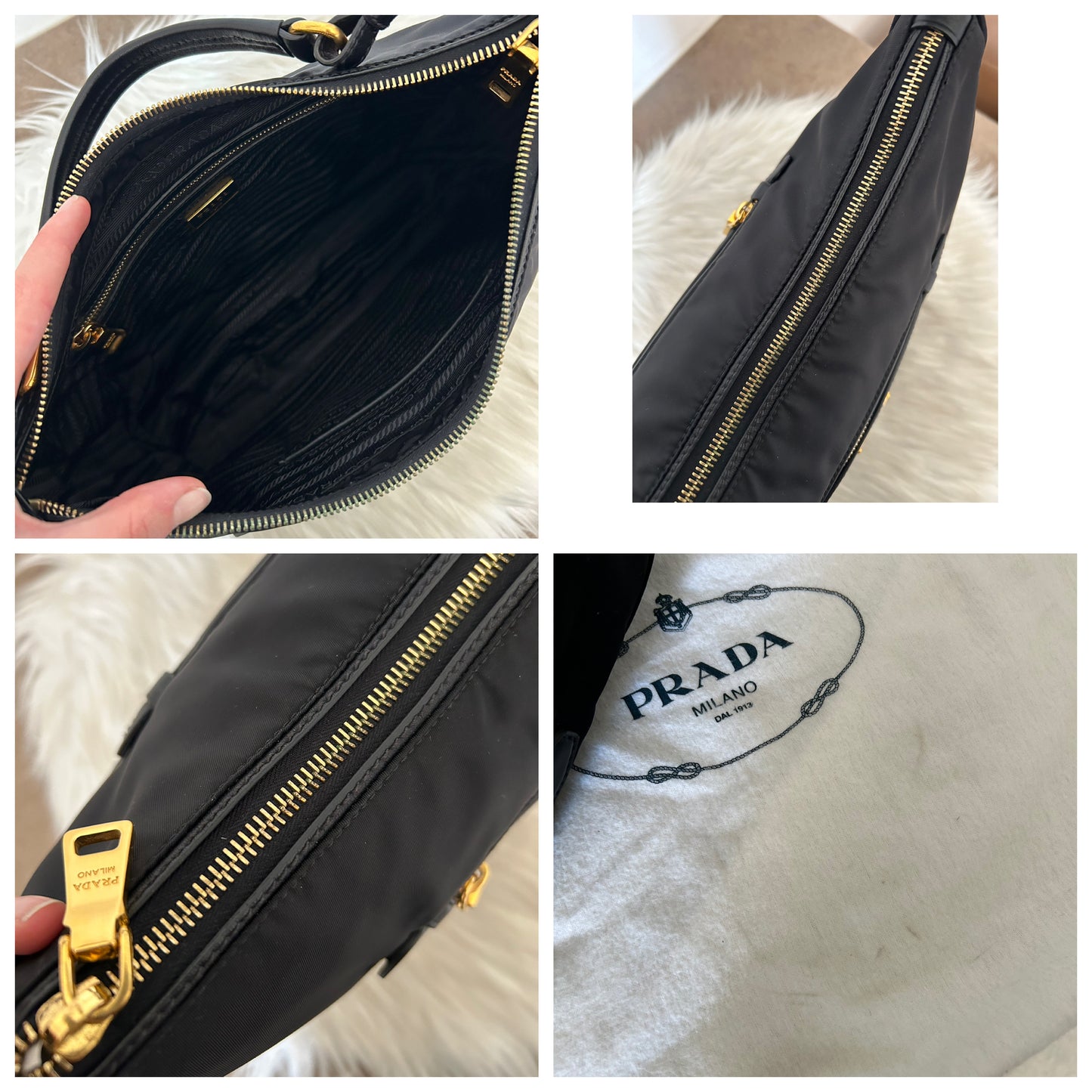 Prada Hobo baguette nera