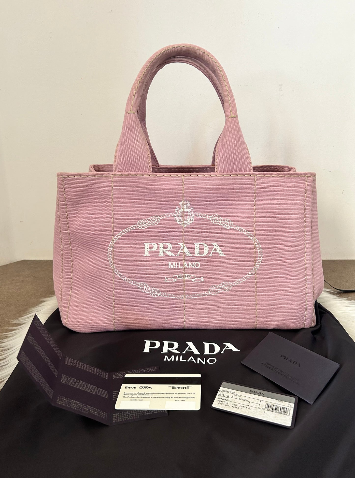 Prada Shopping in canapa color confetto
