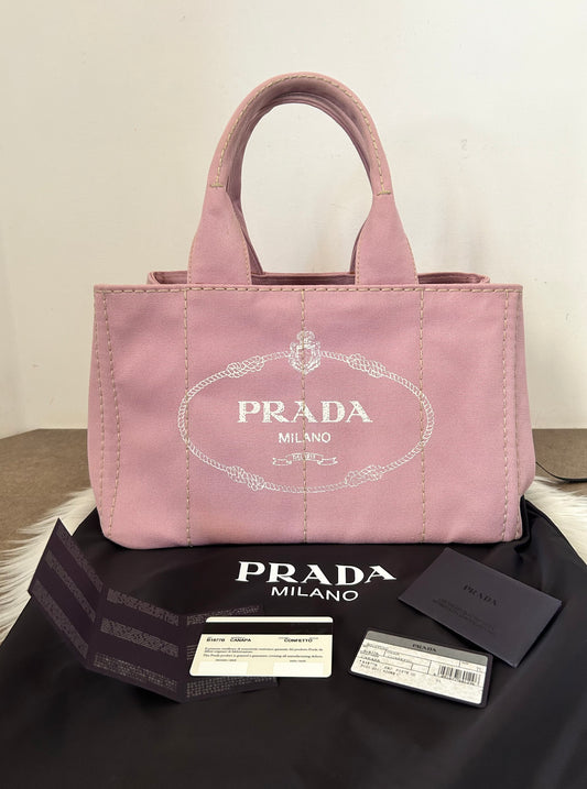 Prada Shopping in canapa color confetto