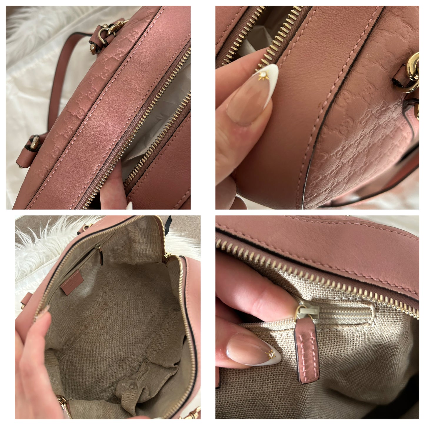 Gucci bauletto Guccissima rosa in pelle
