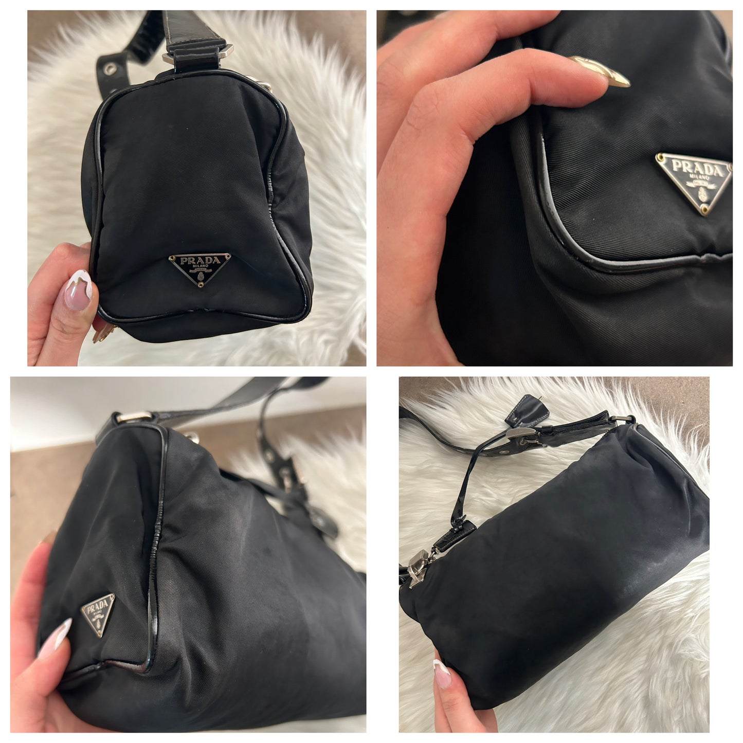 Prada baguette nera in nylon