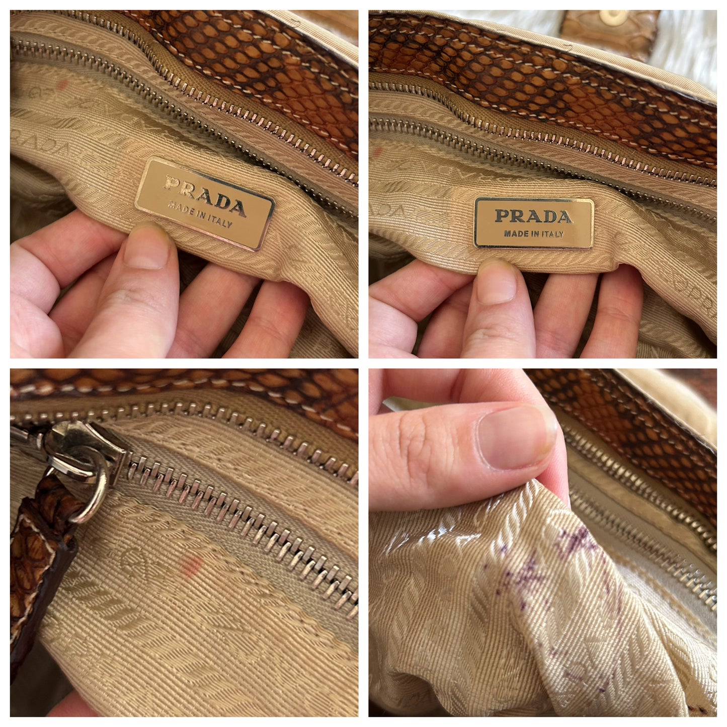 Borsa Prada in vero pitone