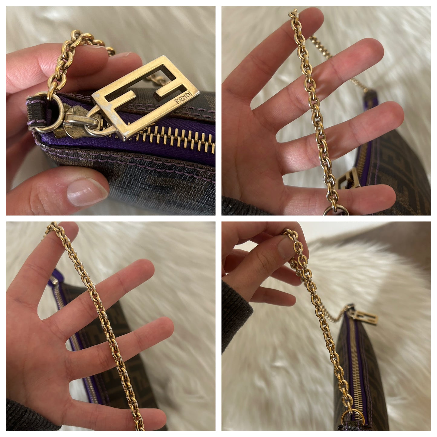 Fendi baguette zucca con catena