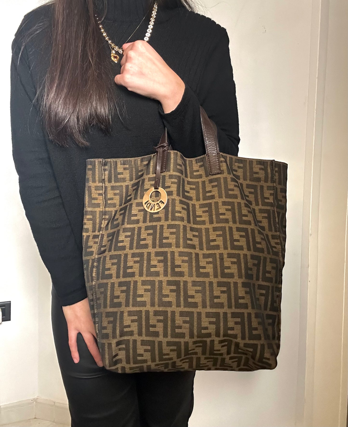 Fendi tote in monogram zucca vintage