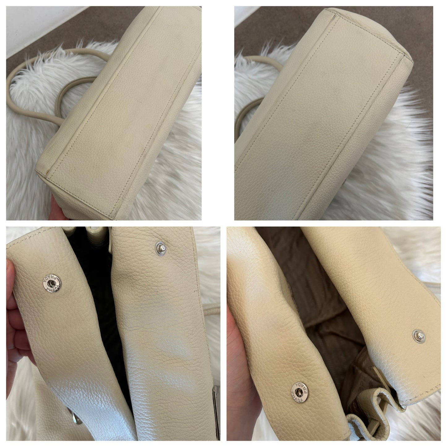 Prada tote in pelle panna