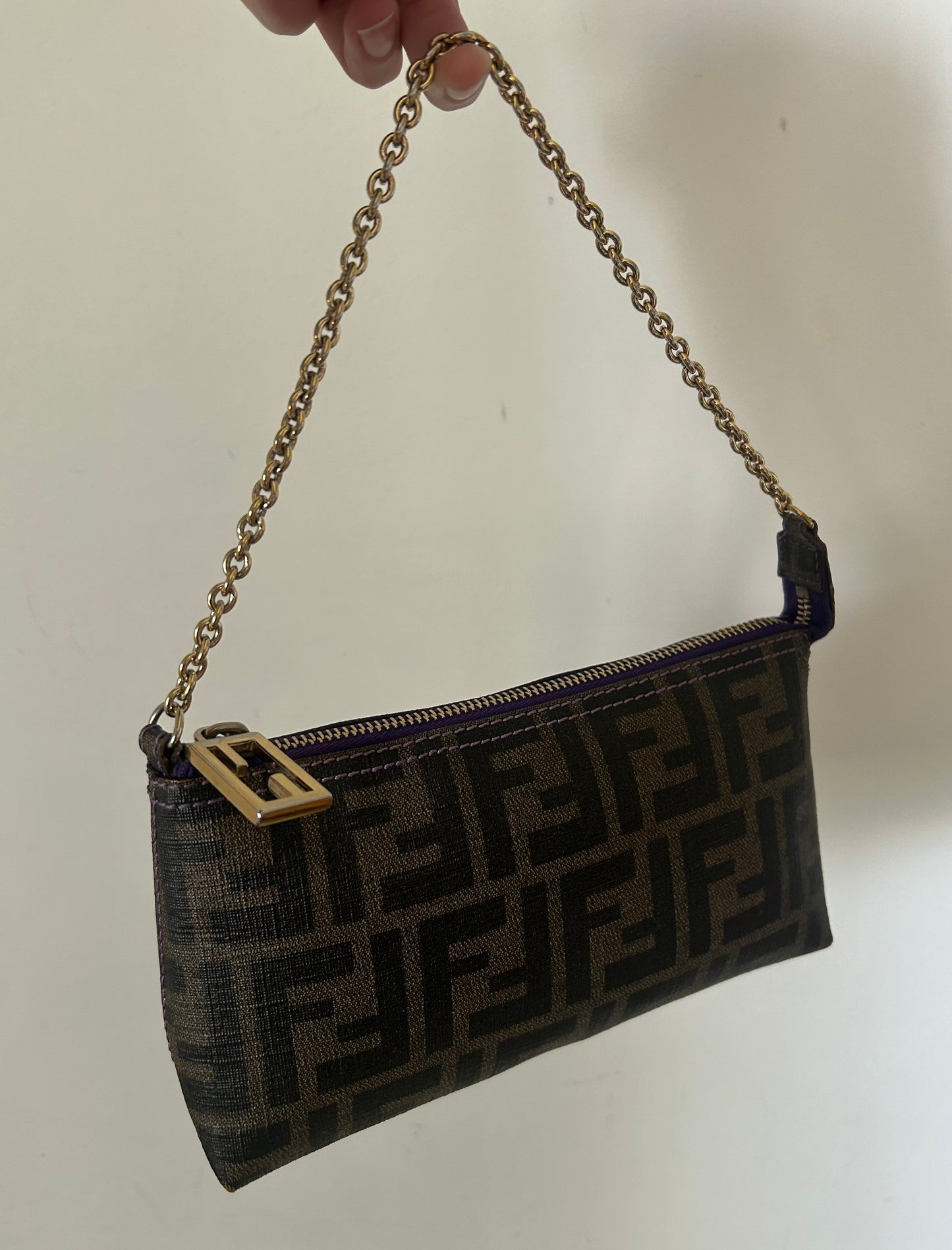 Fendi baguette zucca con catena