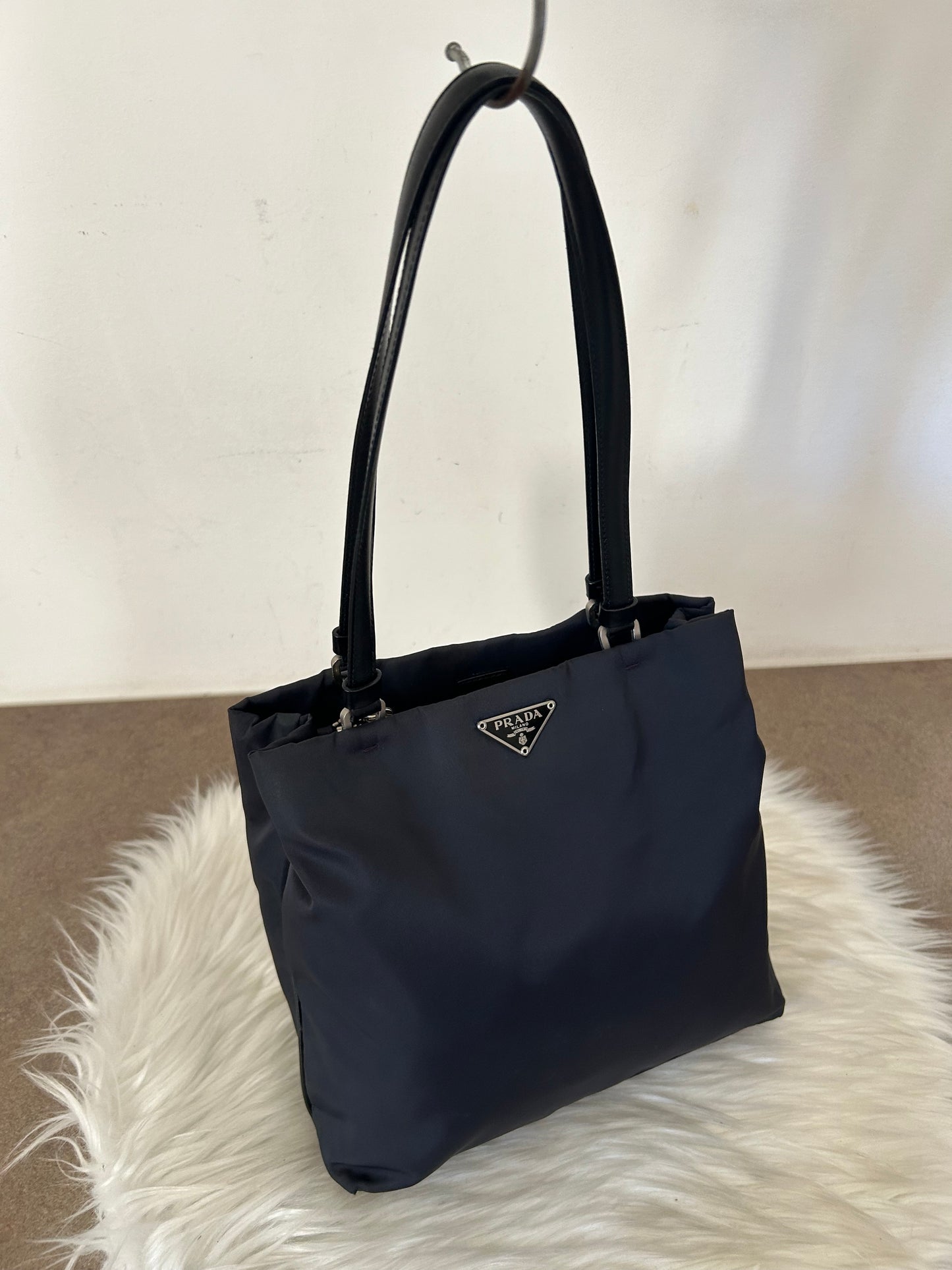 Prada tote in nylon e pelle