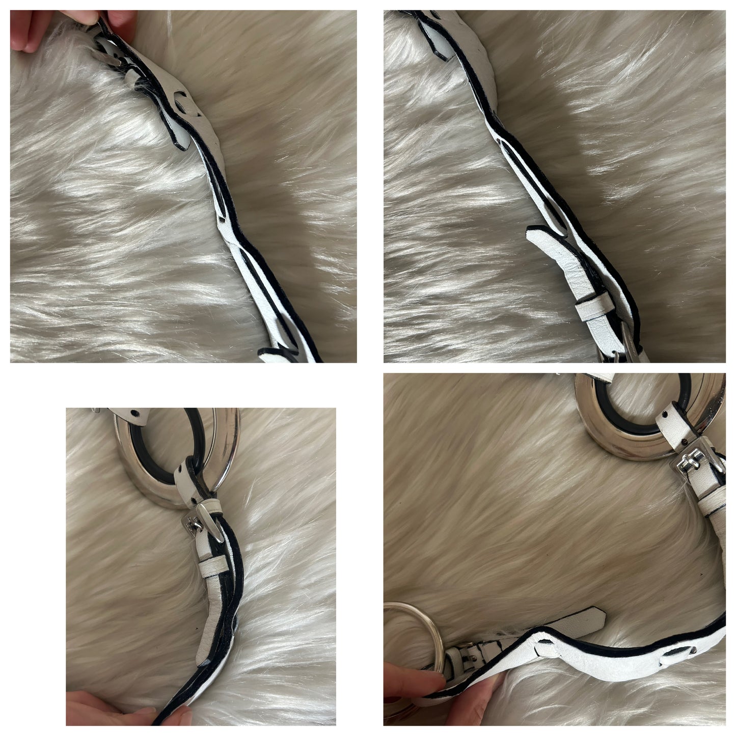 Prada baguette in pelle bianca