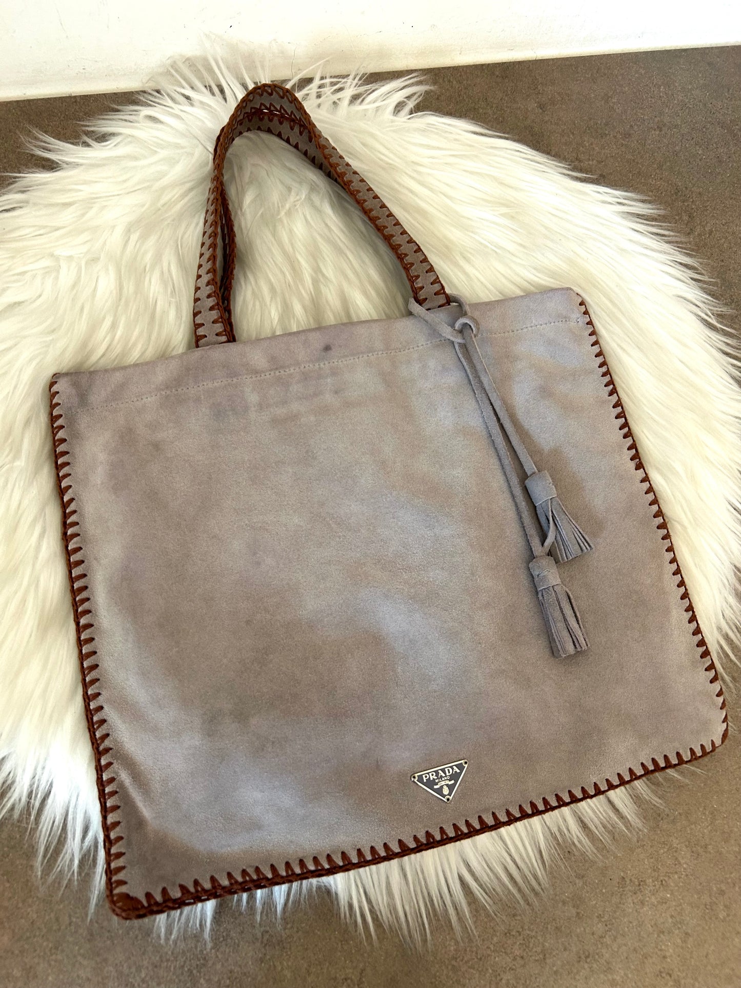 Prada tote in suede