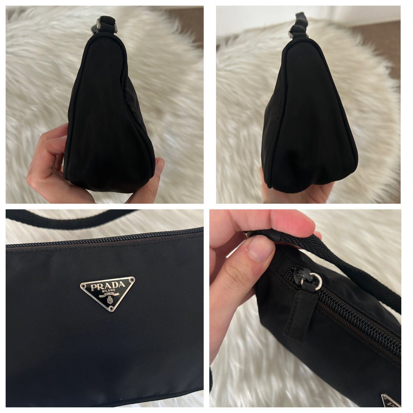 Prada baguette nera in nylon