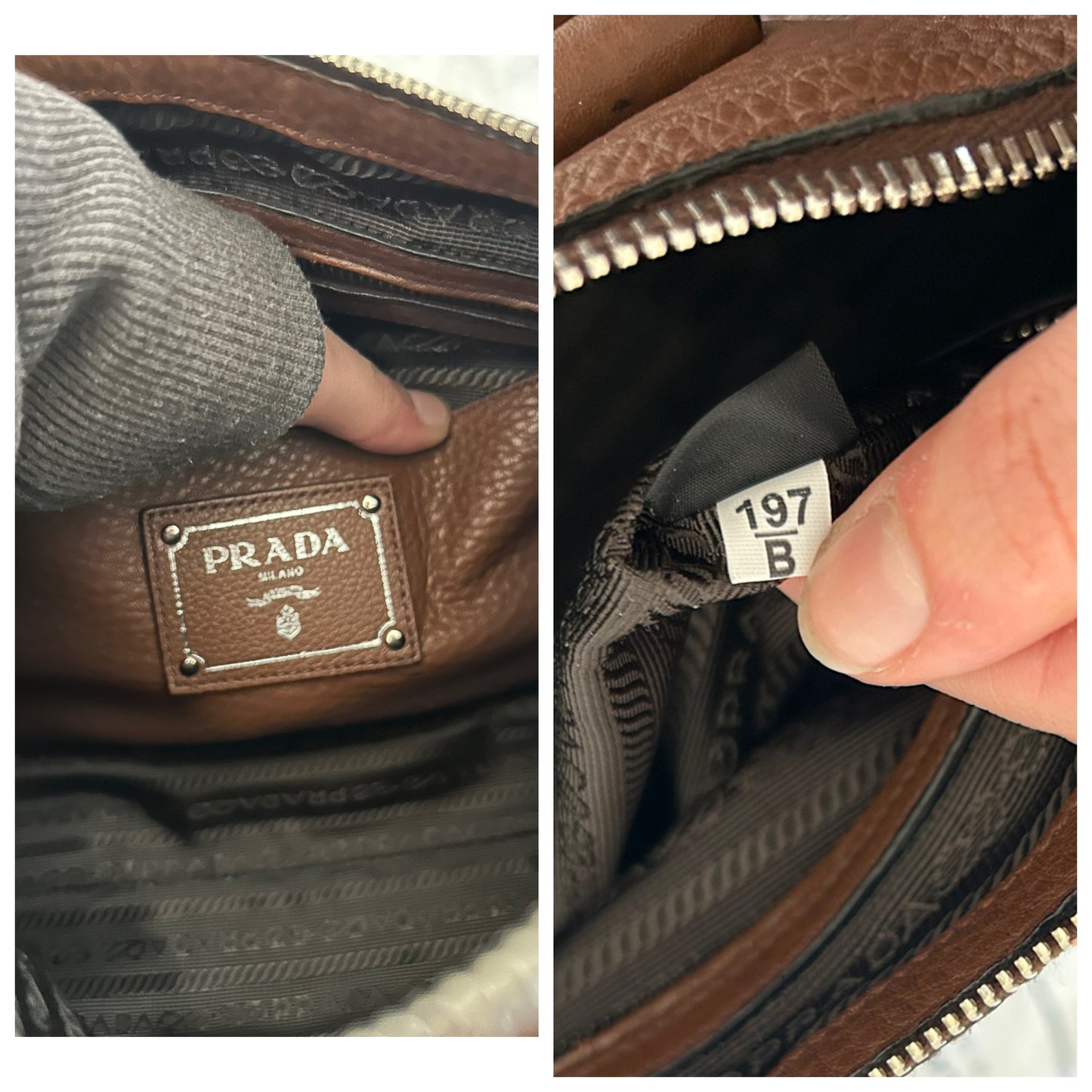 Prada Bauletto marrone in pelle con tracolla