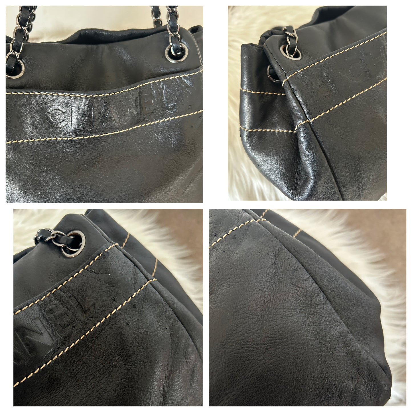 Chanel bucket in calfskin nera