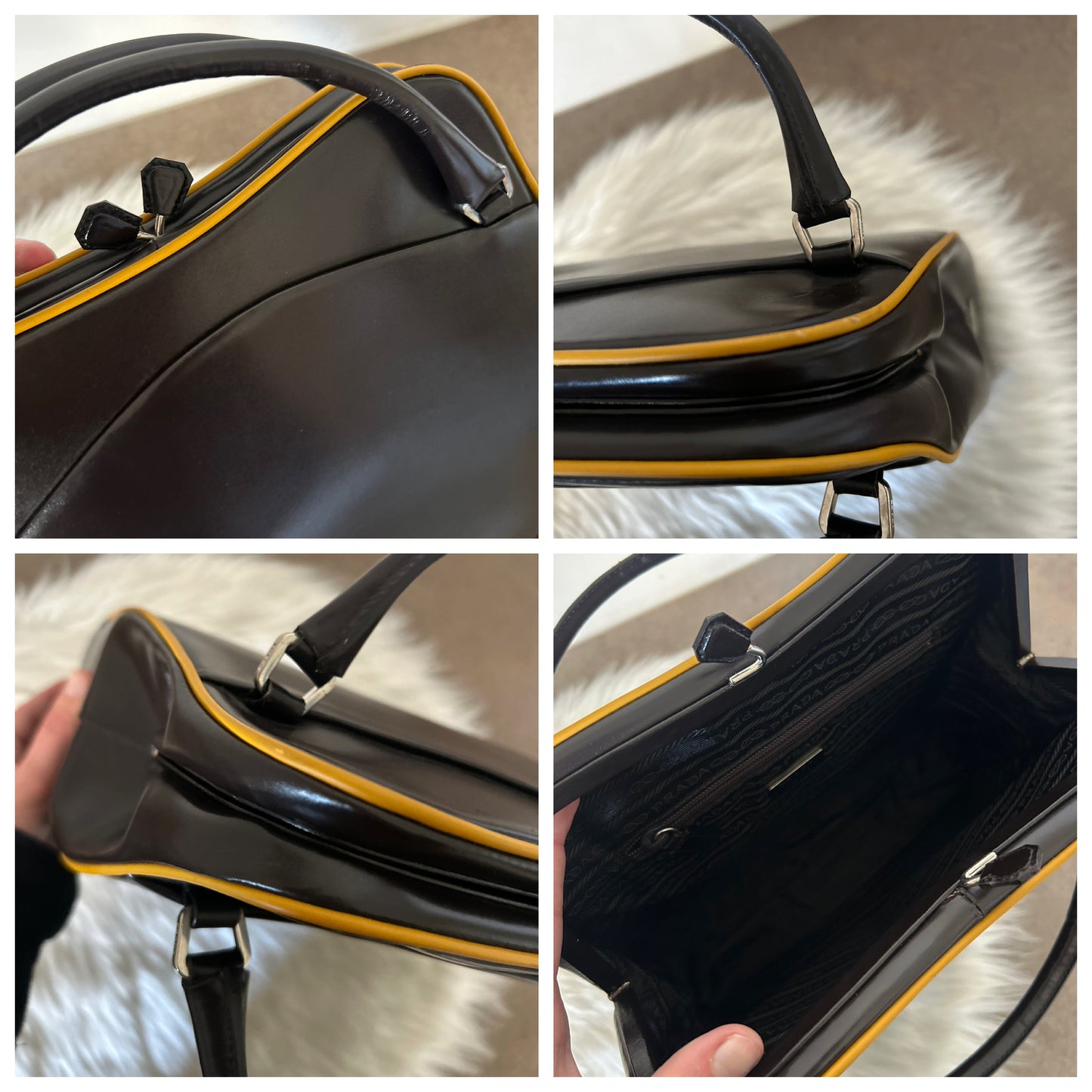 Prada Work in pelle spazzolata cioccolato