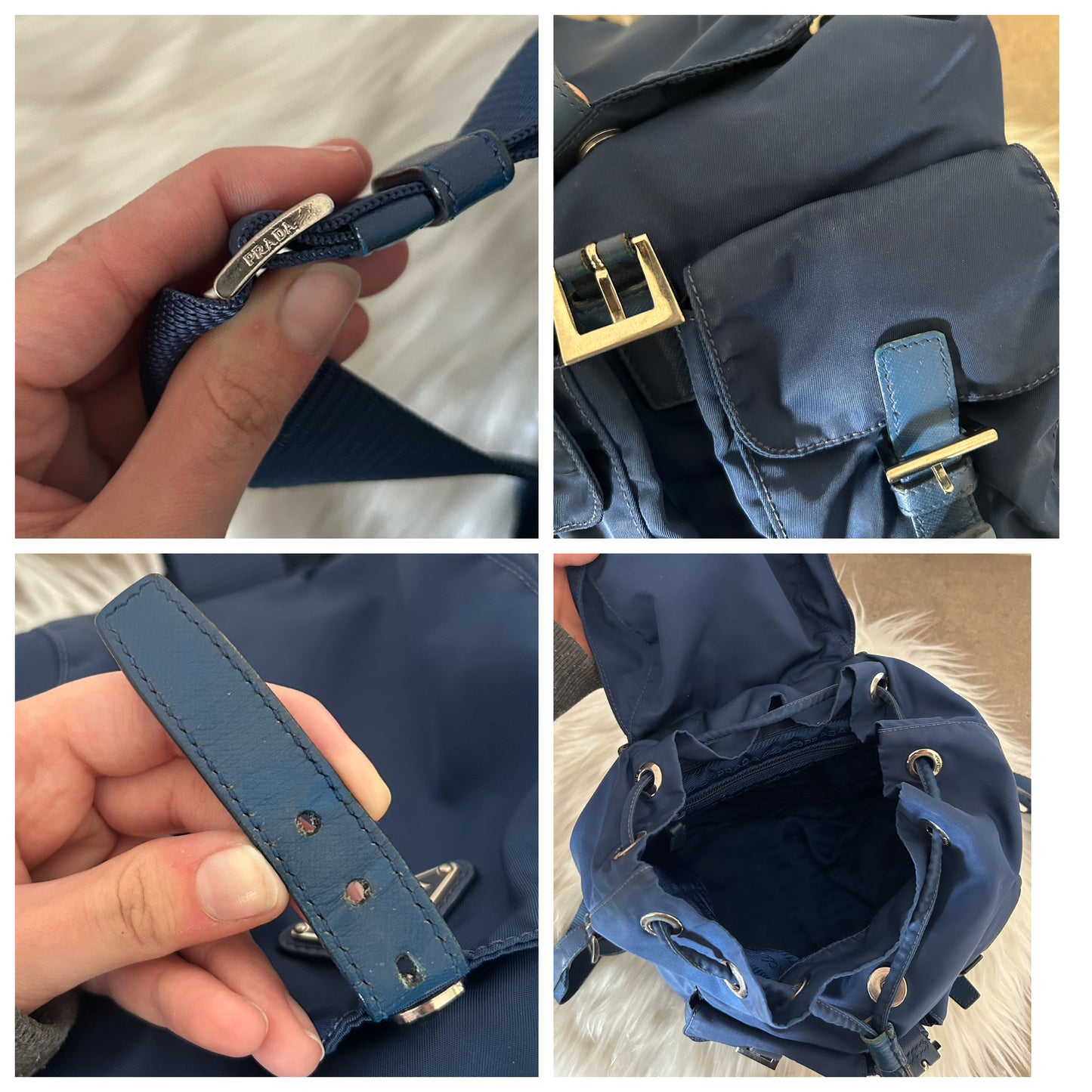 Zaino Prada blu in nylon
