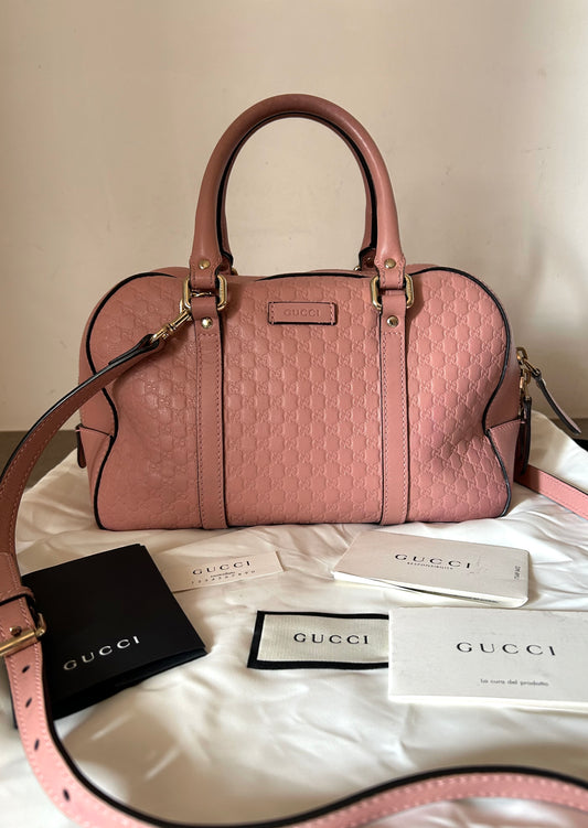 Gucci bauletto Guccissima rosa in pelle