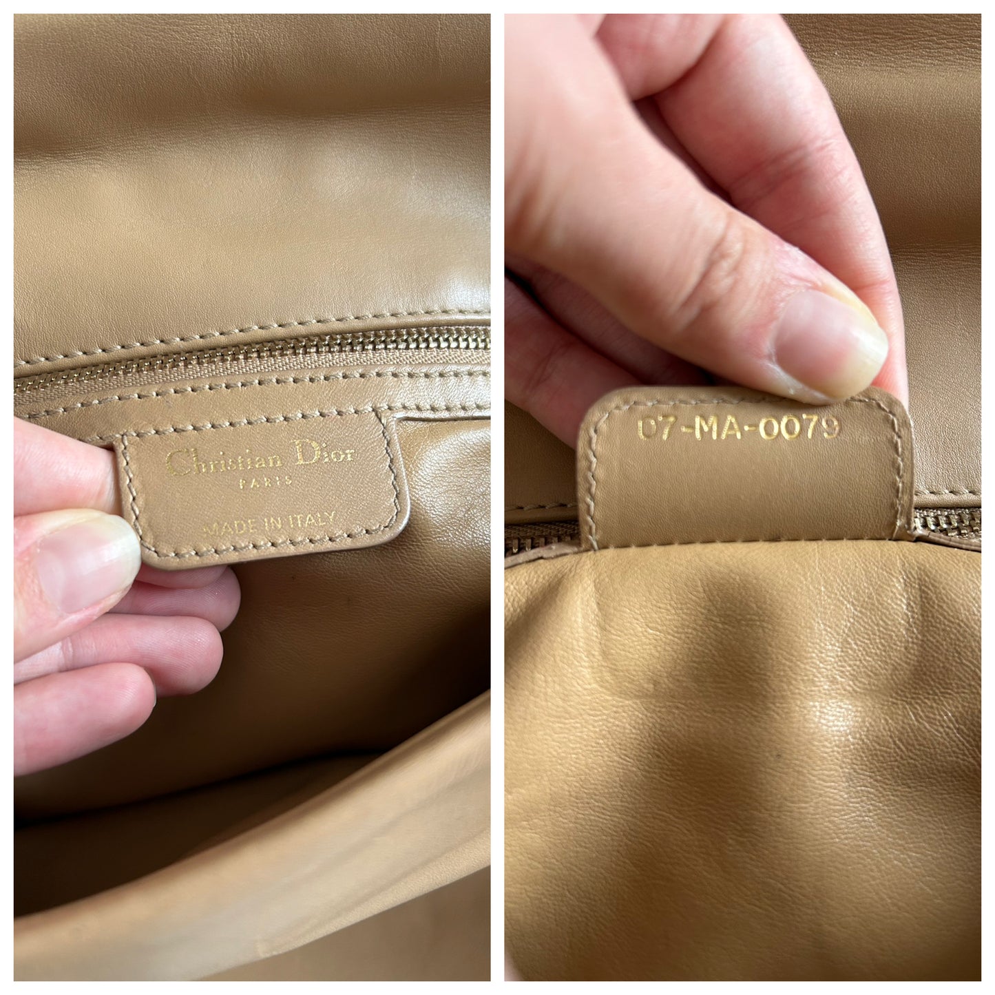 Dior Malice tote bag in pelle beige