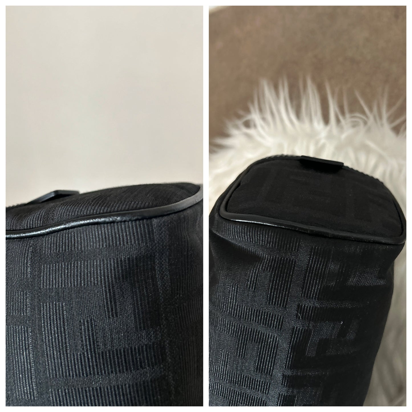 Fendi Bassotto in monogram zucca nera vintage