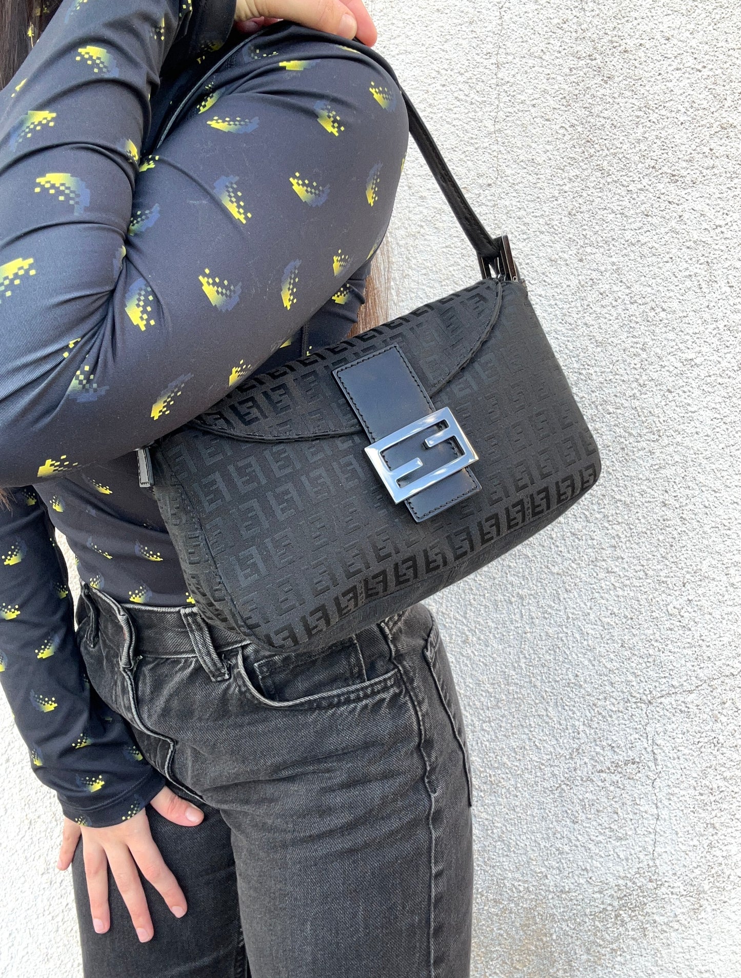 Fendi baguette zucchino double flap