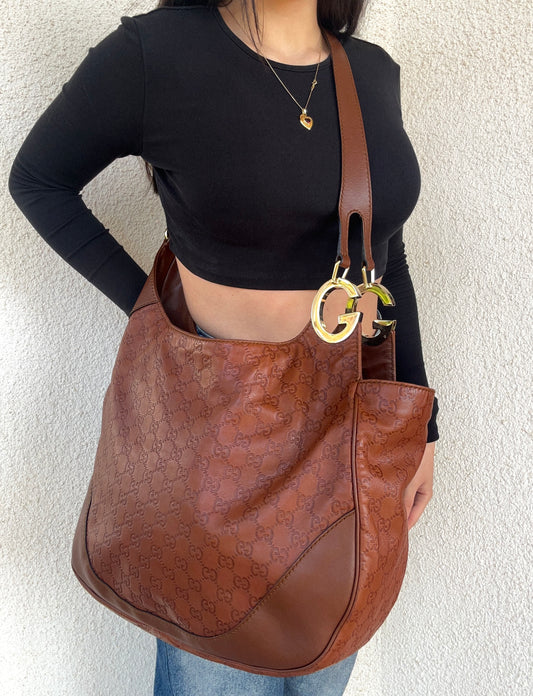Gucci tote in pelle marrone