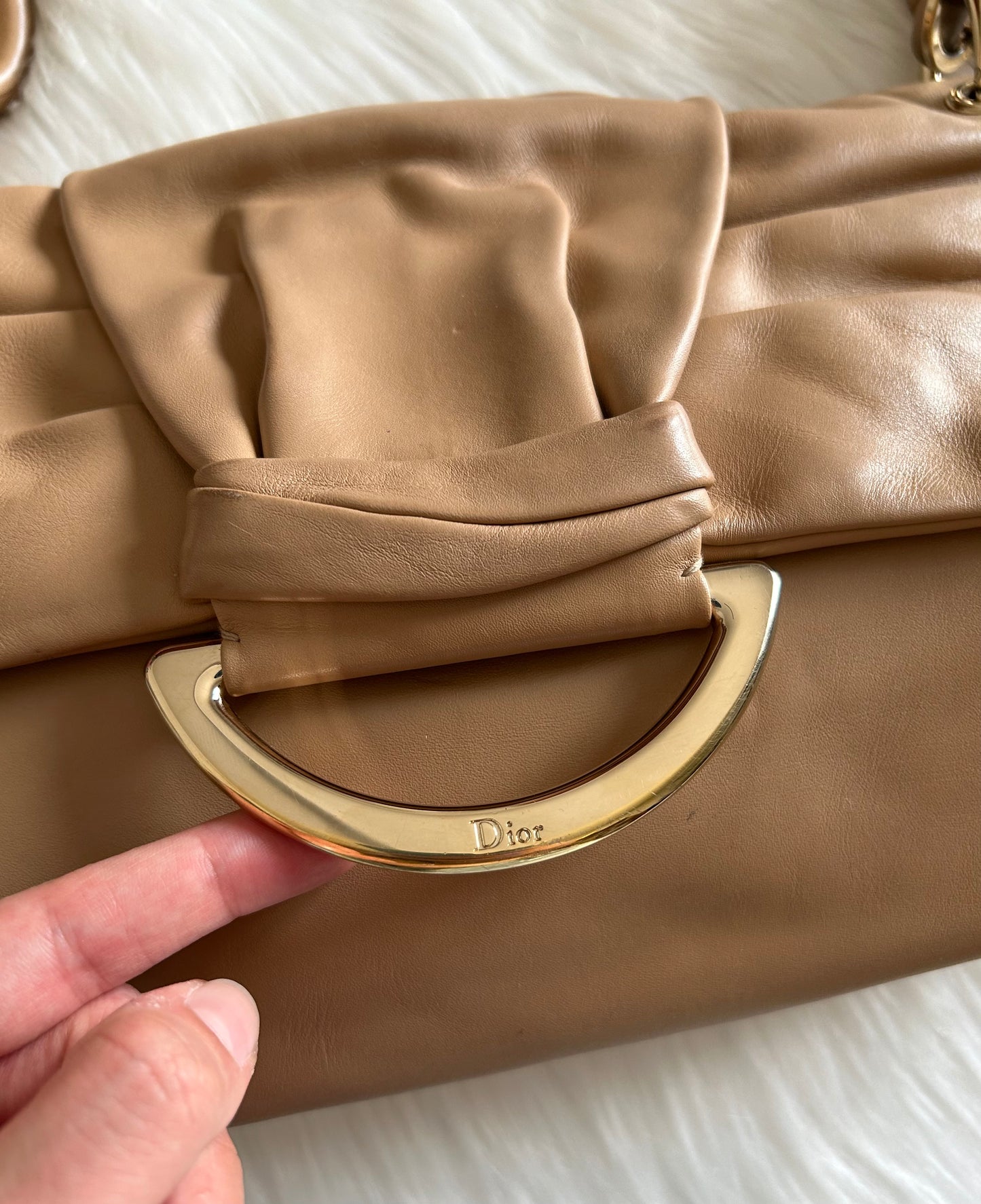 Dior Malice tote bag in pelle beige