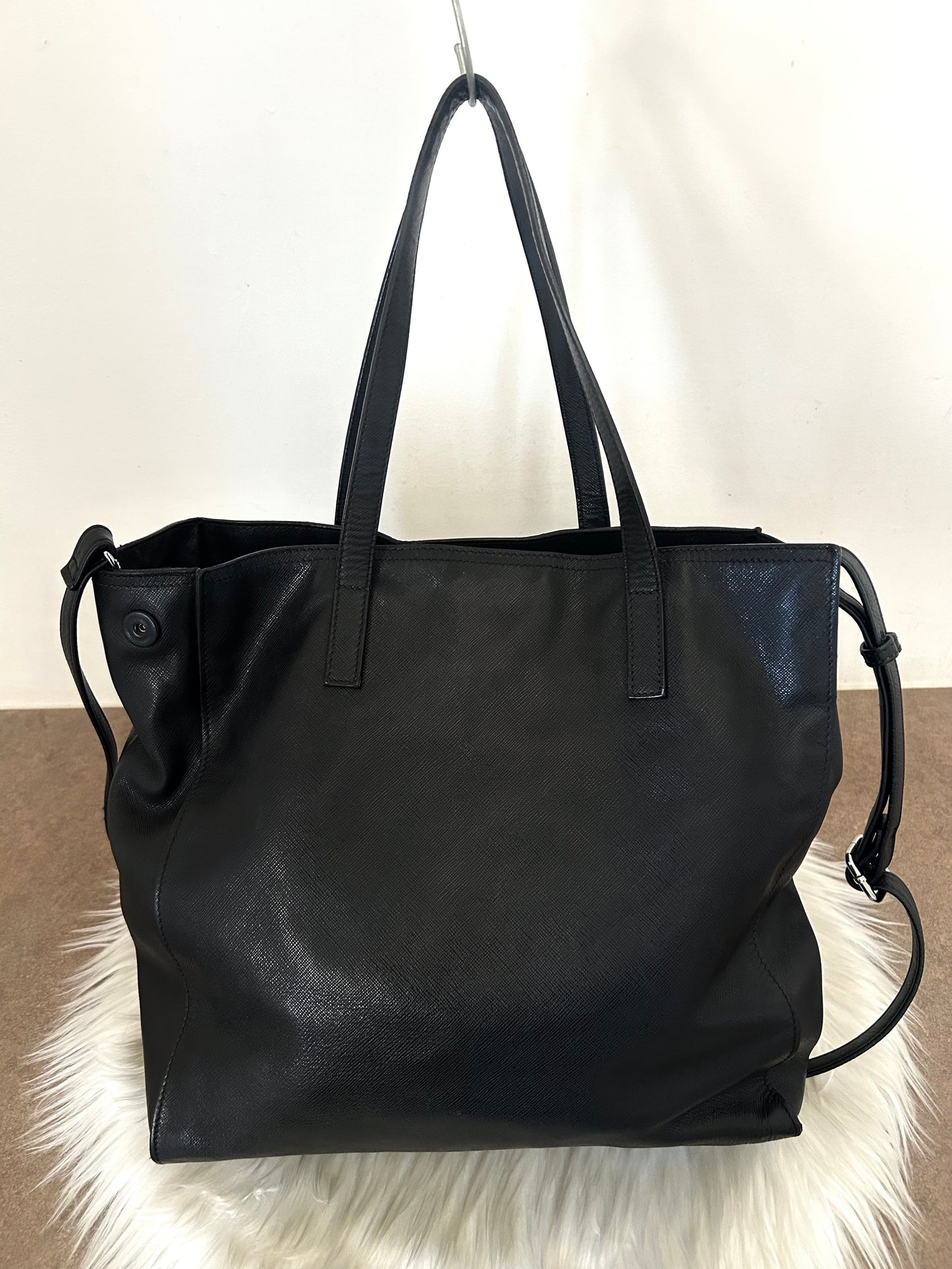 Prada tote bag in pelle saffiano nera