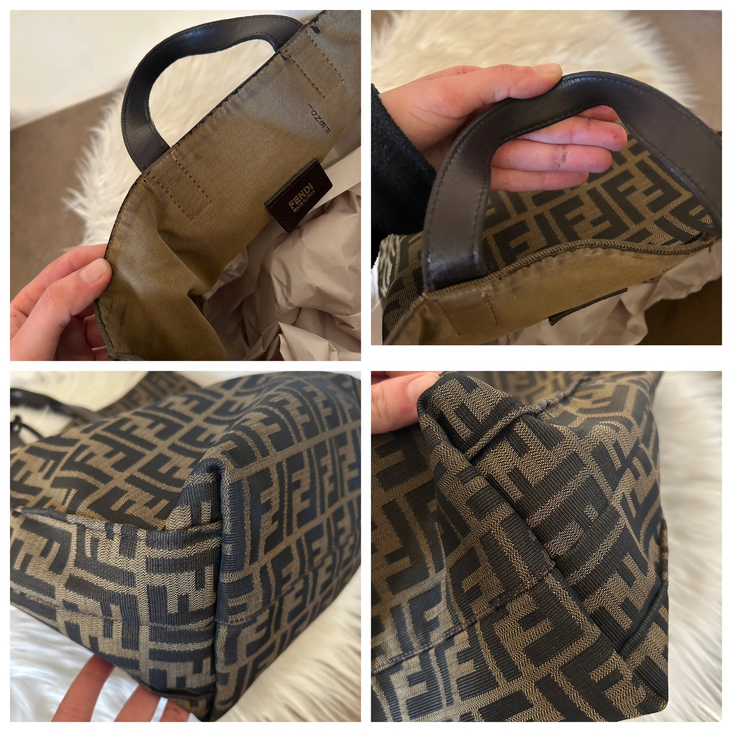 Fendi tote in monogram zucca vintage