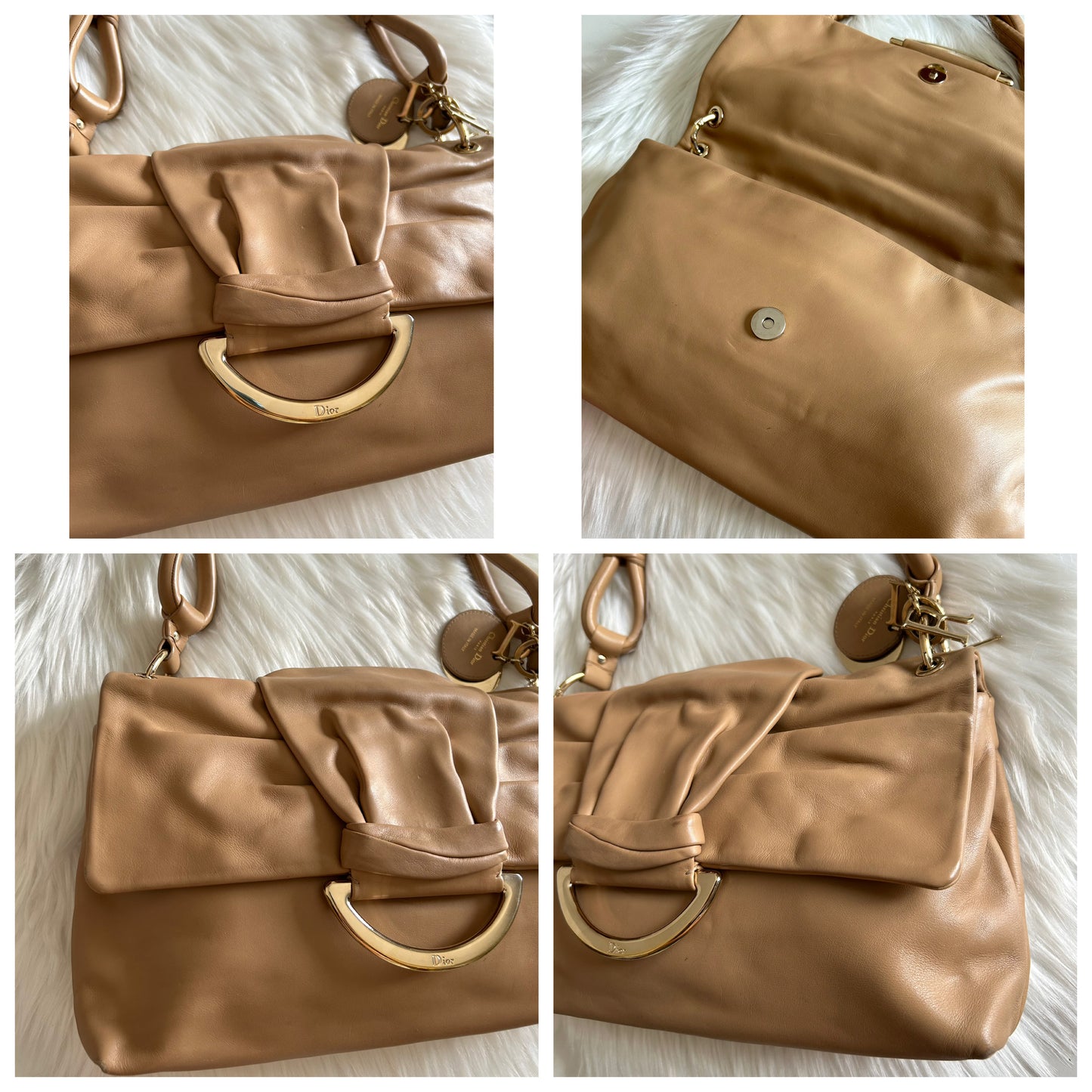 Dior Malice tote bag in pelle beige