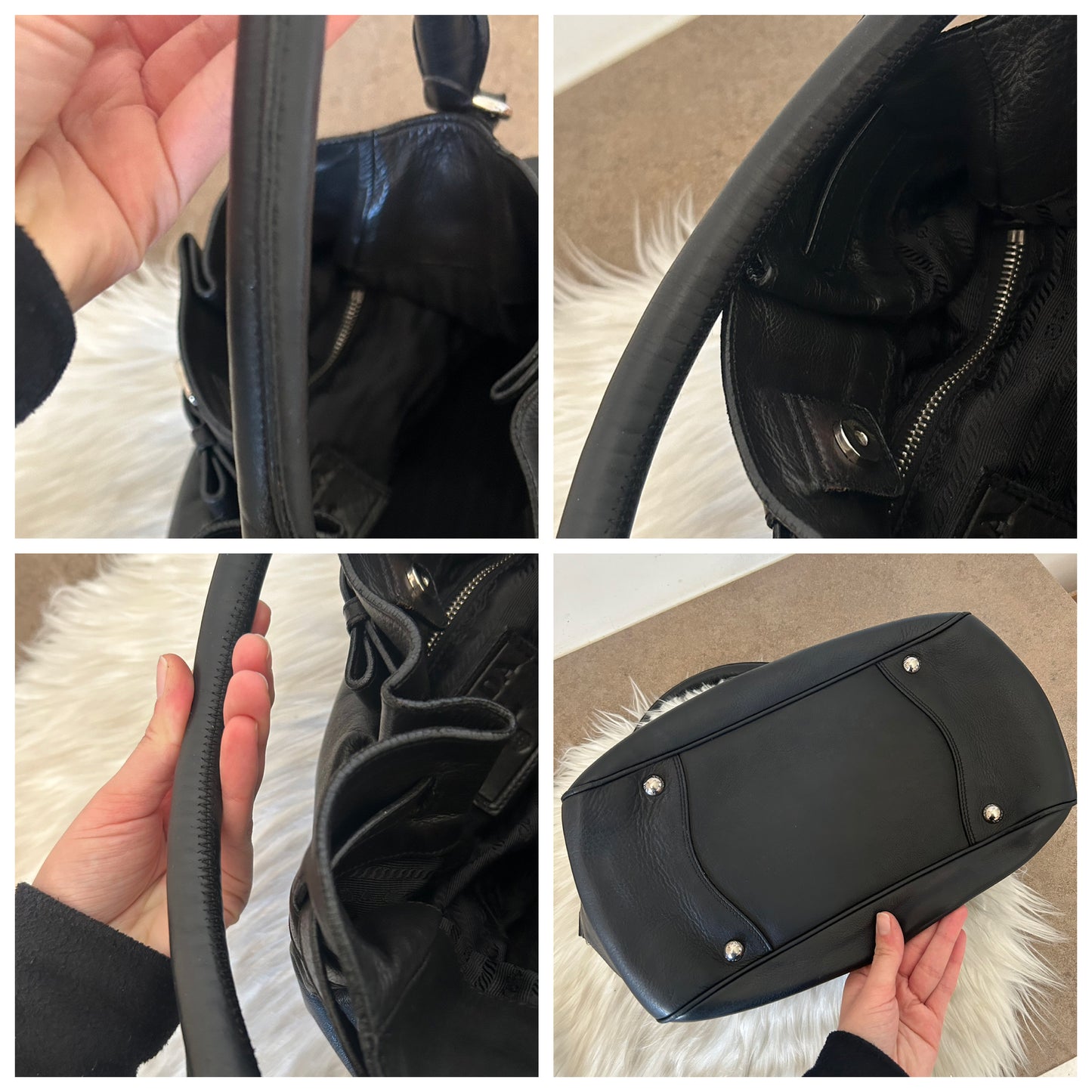 Prada secchiello in pelle nera