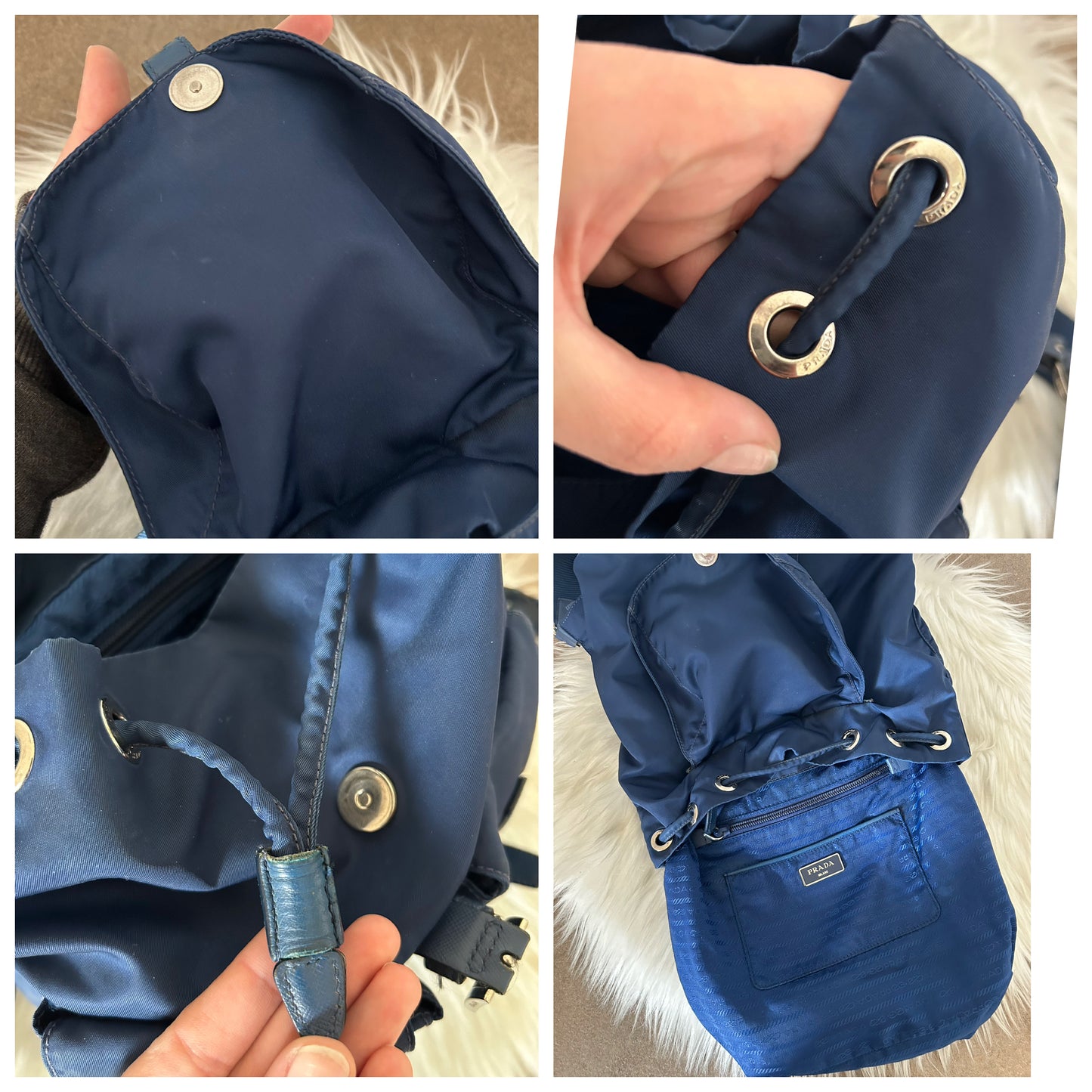 Zaino Prada blu in nylon