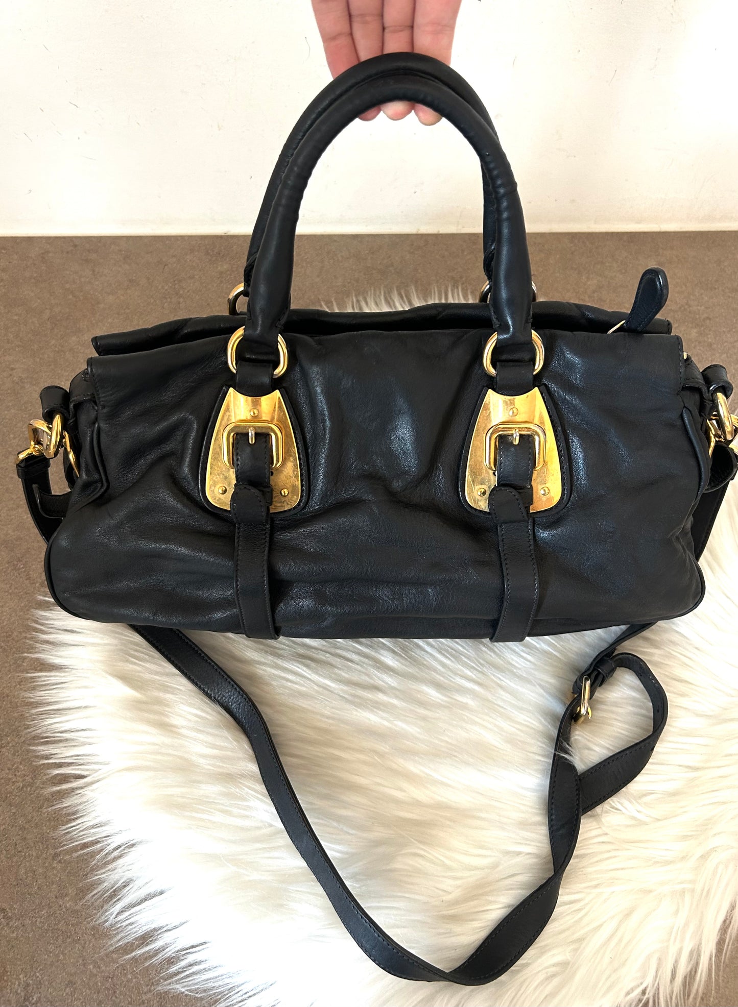 Prada tote in pelle con tracolla