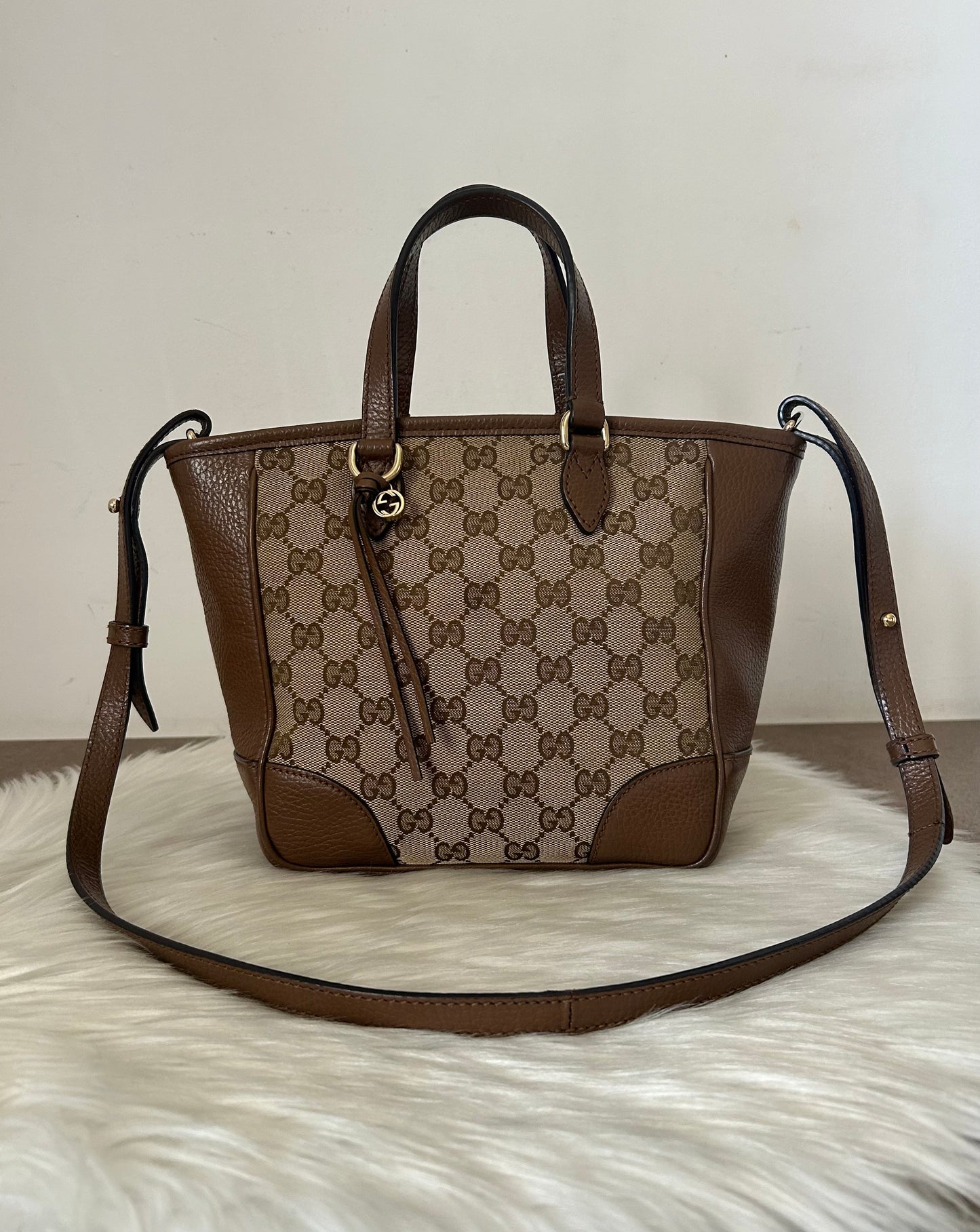 Gucci mini tote in pelle e monogram