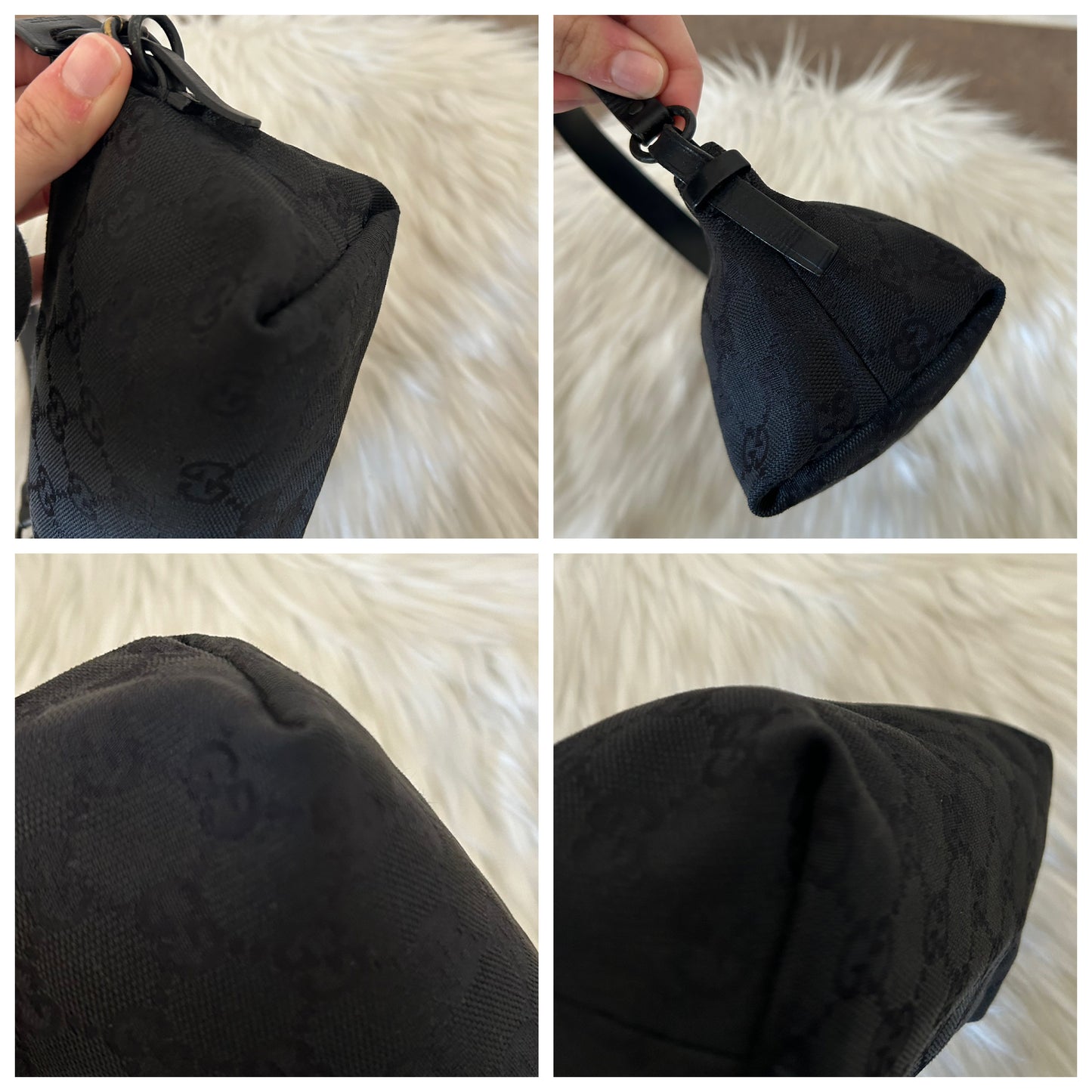 Gucci baguette nera in monogram