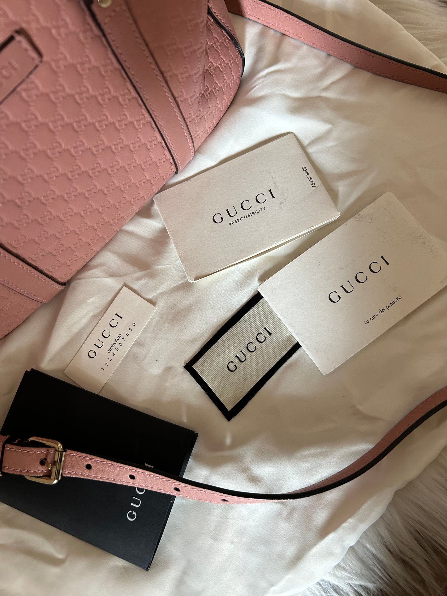 Gucci bauletto Guccissima rosa in pelle